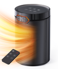 QEXREED Heater, 1500W PTC Electric with ECO Mode, 4 Heat Settings, Breeze Mode, Thermostat, 24H Timer, Remote Control, Overheat & Tip Over Protection, Portable & Quiet for Home, Office